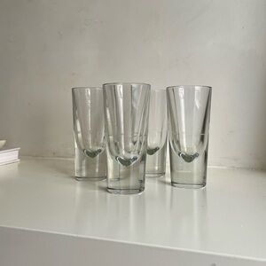 (4) Carlo Moretti Modern Heavy Blown Glass Drinking Glasses Glassware Italy